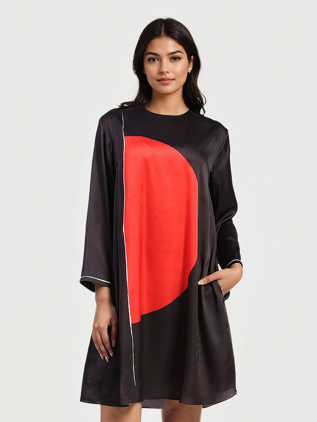 Satya Paul Colourblocked A-Line Dress
