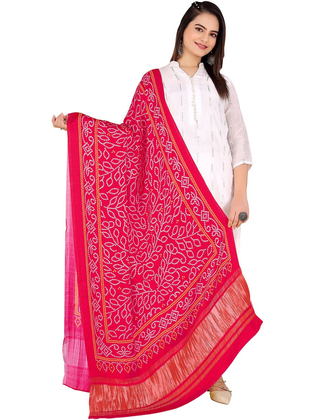 Desibutik Women Silk Printed Dupatta