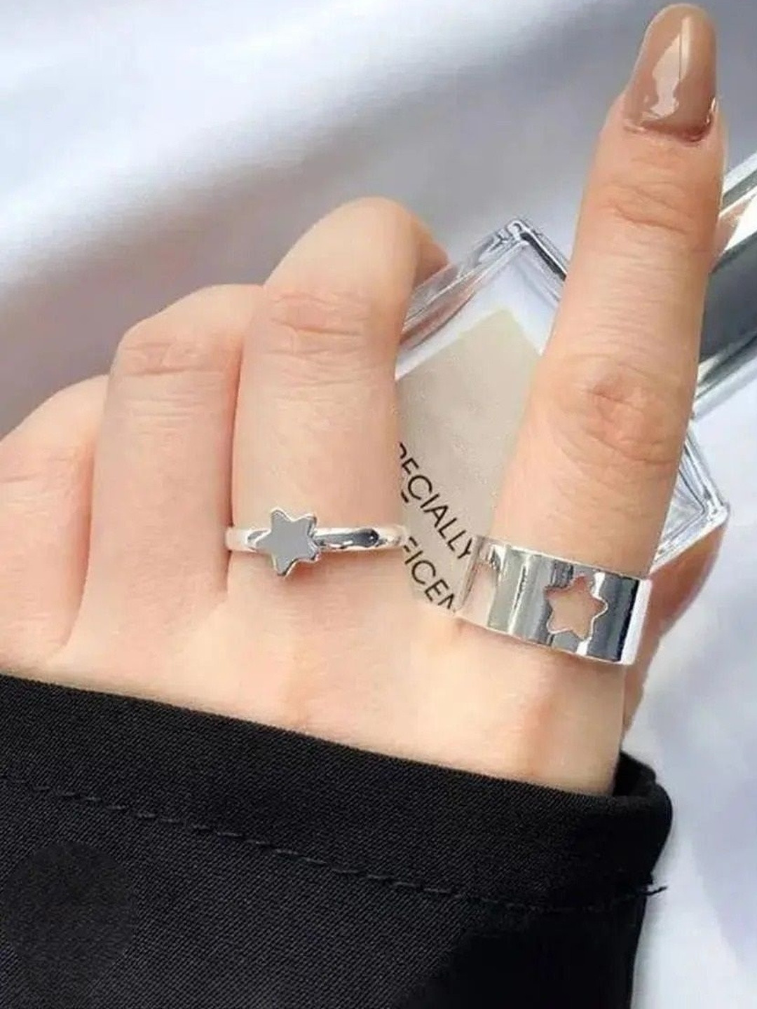 TheVineGirl Silver Star Matching Wrap Finger Couple Ring