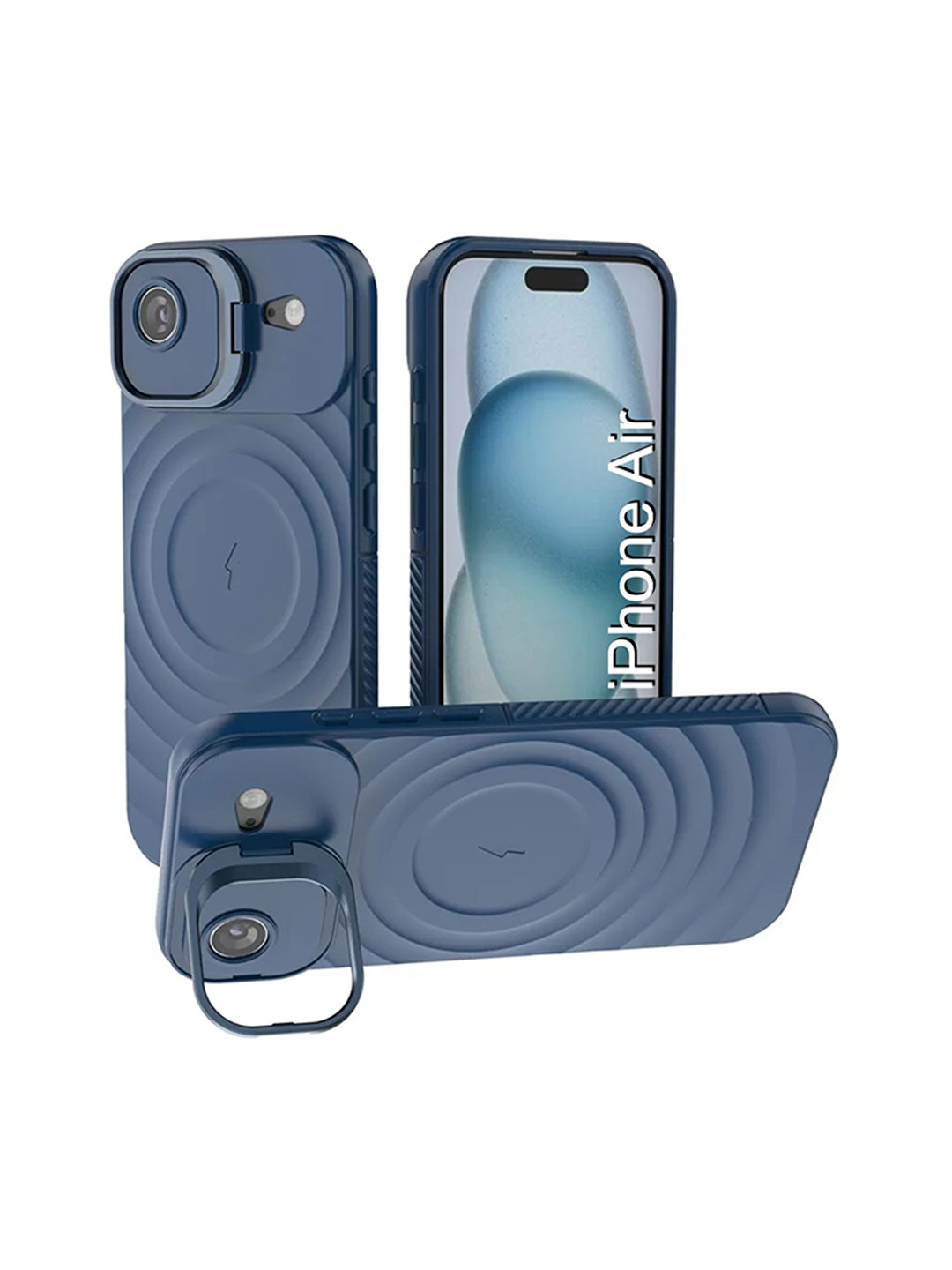 Luxury Kase Ripple Textured Rugged & Wireless Charging iPhone Air Back Case