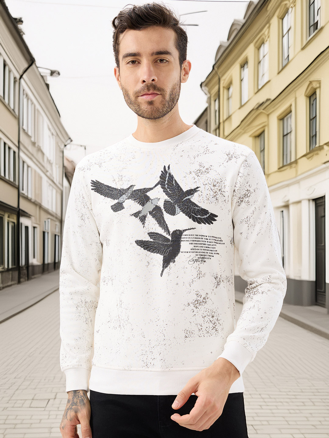 Status Quo Men Printed Sweatshirt