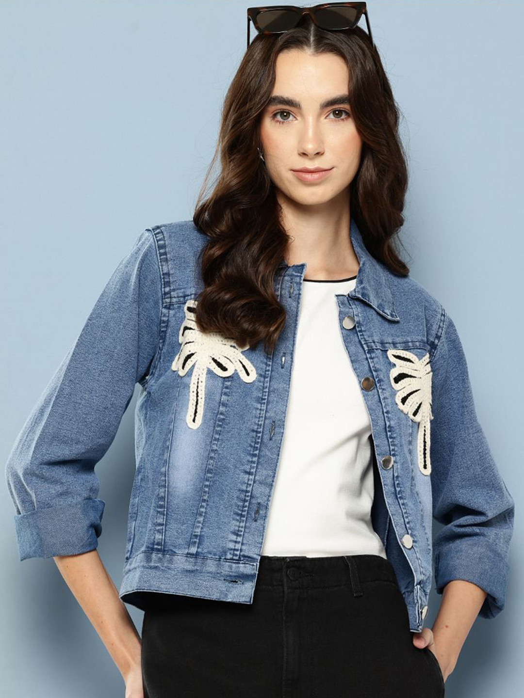 BAESD Women Embroidery Denim Jacket