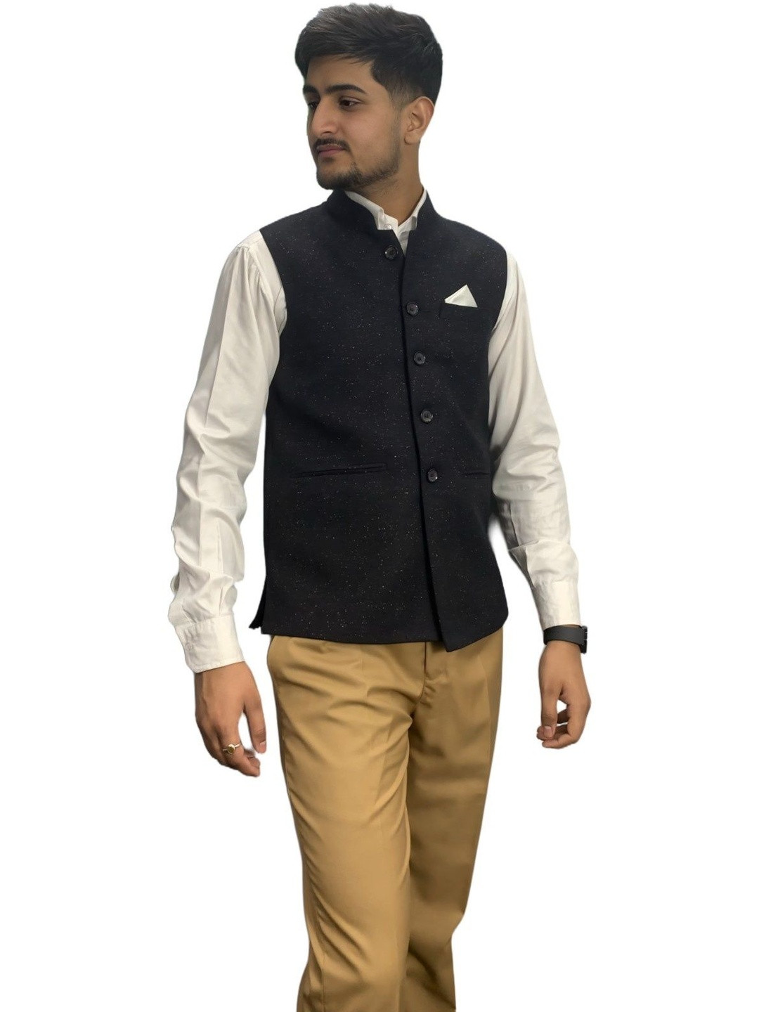 GARGIAN Master Cut Men Black Wool Jackets