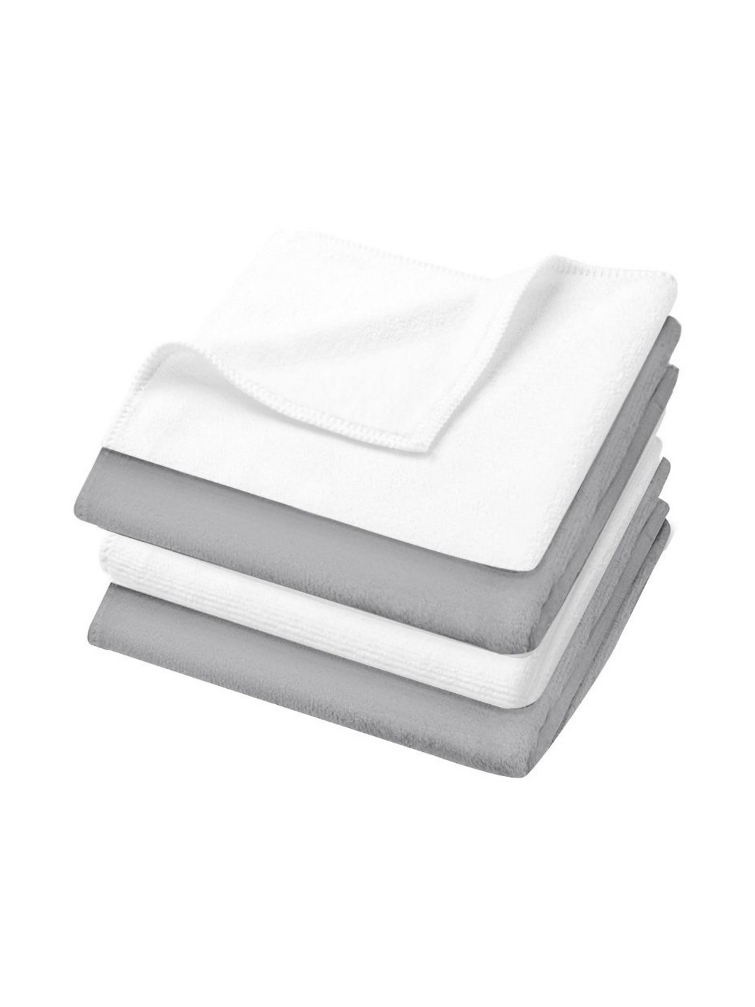 U & U Unique Utilities 4 Pieces Grey & White 400 GSM Face Towel
