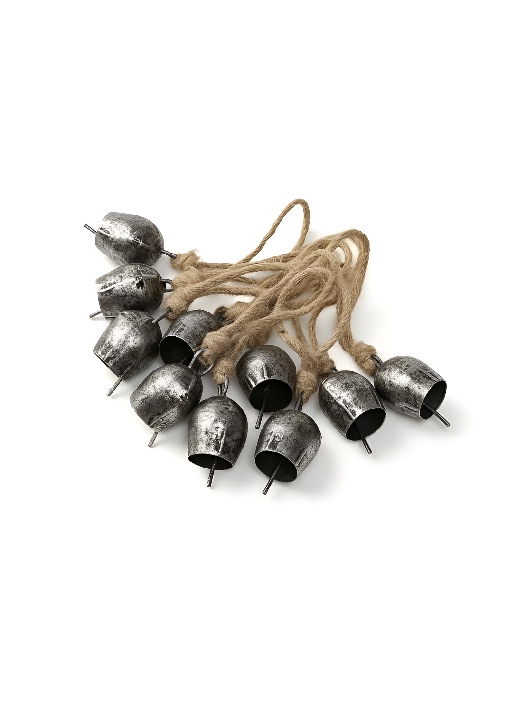 DULI Silver-Toned 10 Pieces Cowbells With Ropes