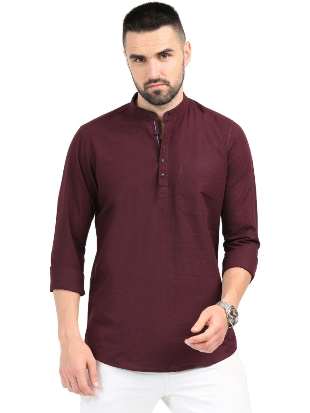 Rocket Science Mandarin Collar Straight Kurtas