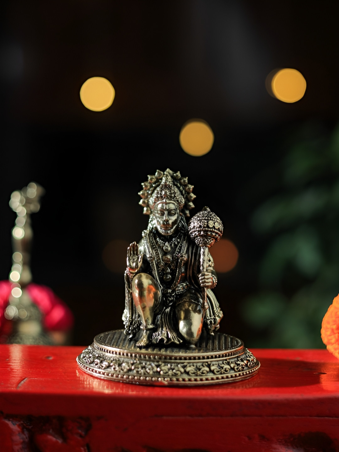 Revive Home Yellow Textured Religious Hanuman Shakti Showpieces