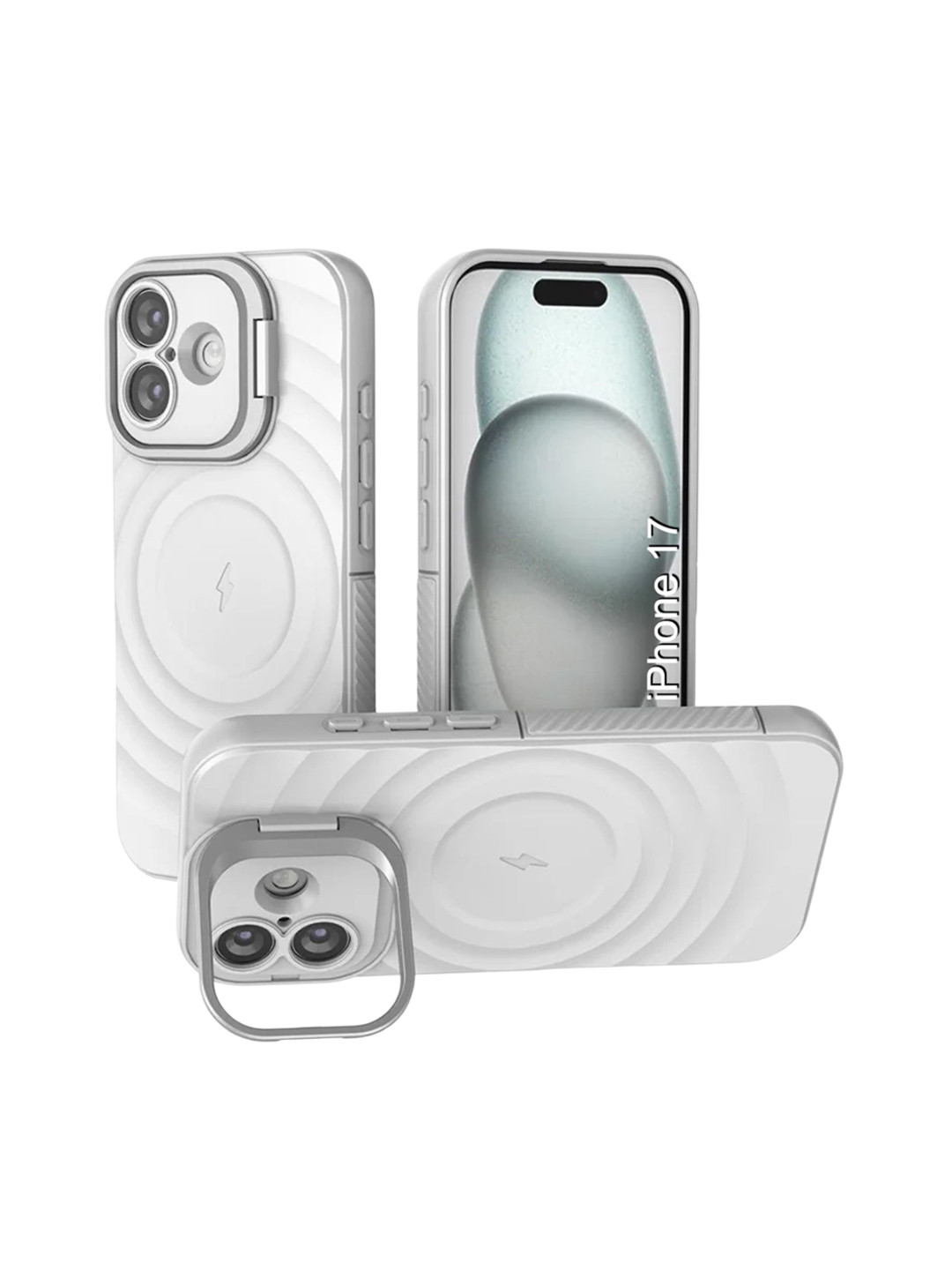 Luxury Kase Ripple Textured Rugged & Wireless Charging iPhone 17 Back Case