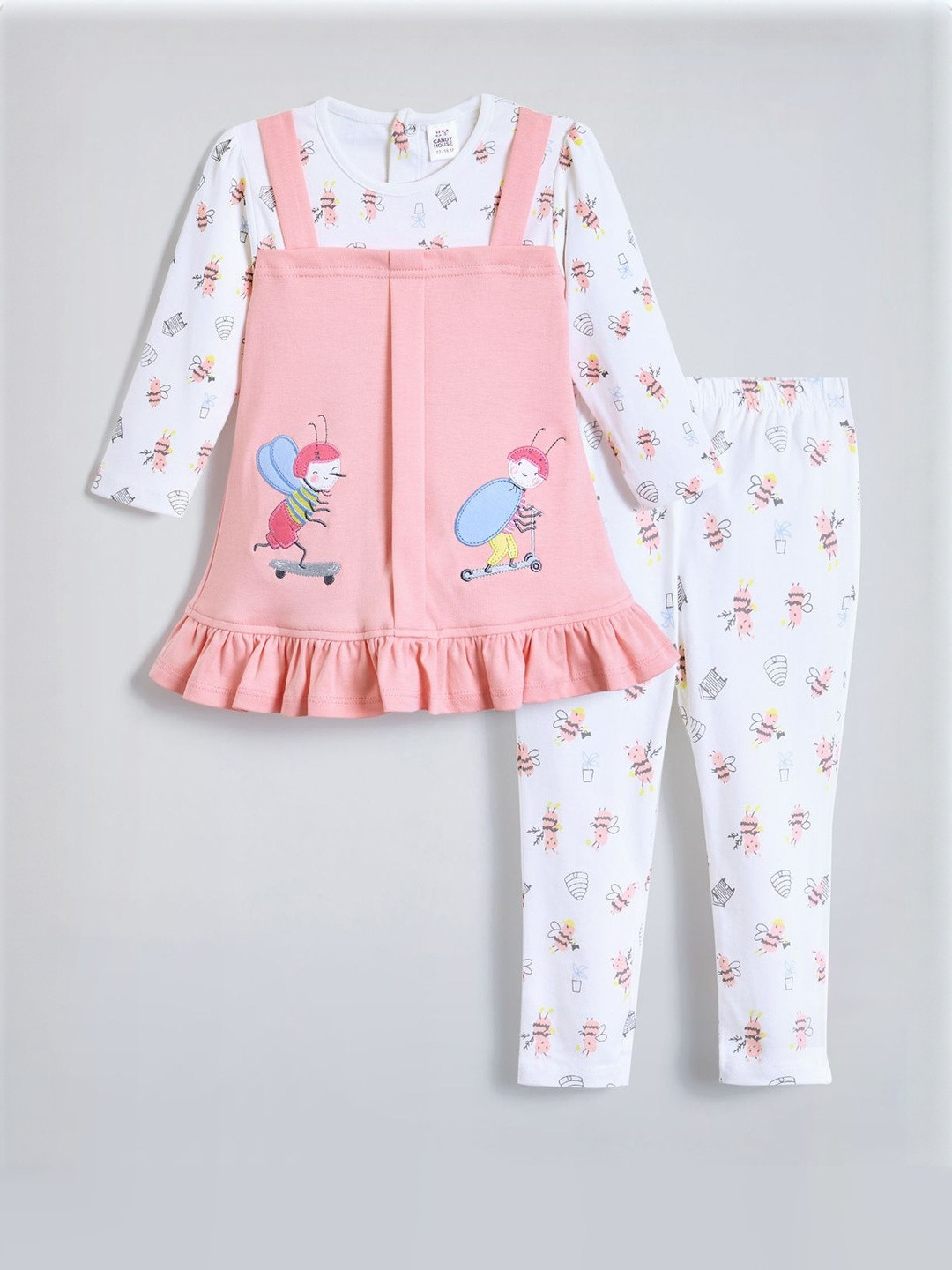 Hopscotch Women Bee Embroidered Top & Pants