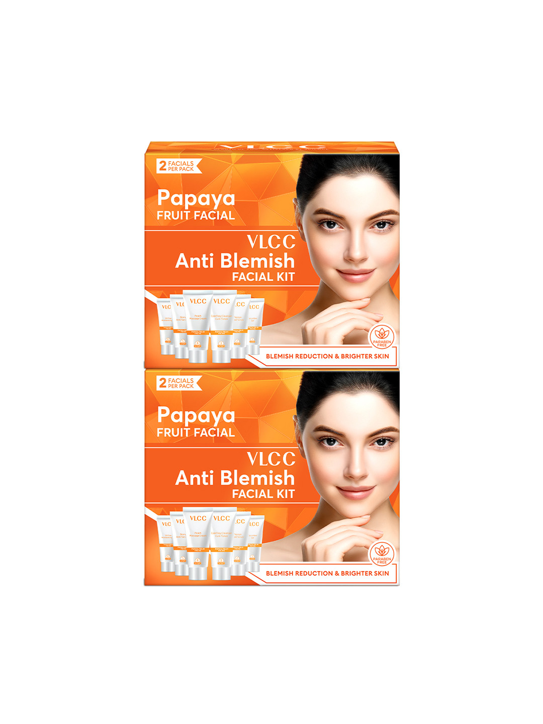 VLCC Set of 2 Papaya Fruit Single Facial Kit - 60g each
