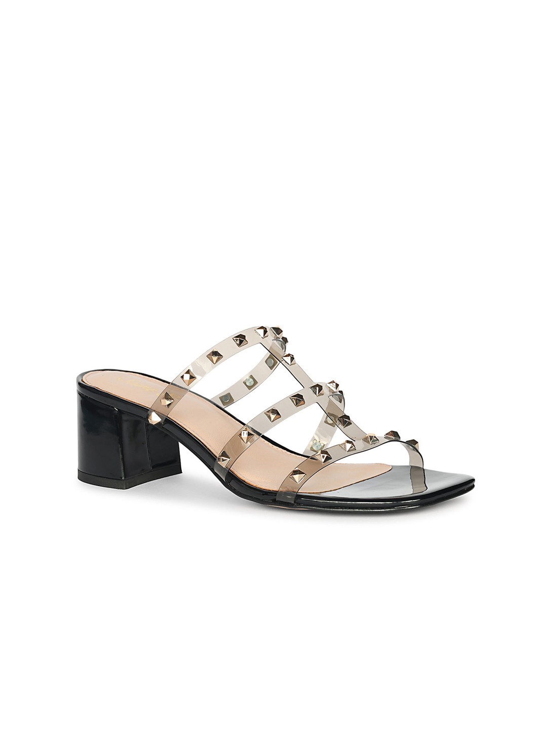 Saint G Western - Embellished Leather Block Sandals