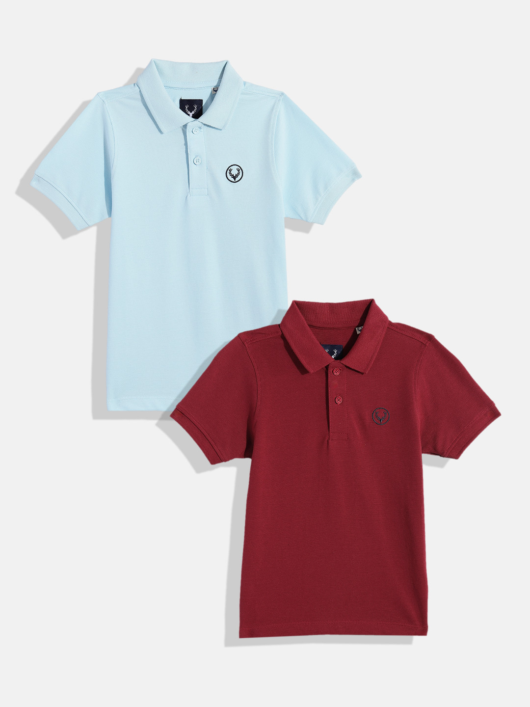 Allen Solly Junior Boys Set 2 Polo Collar Pure Cotton T-shirts