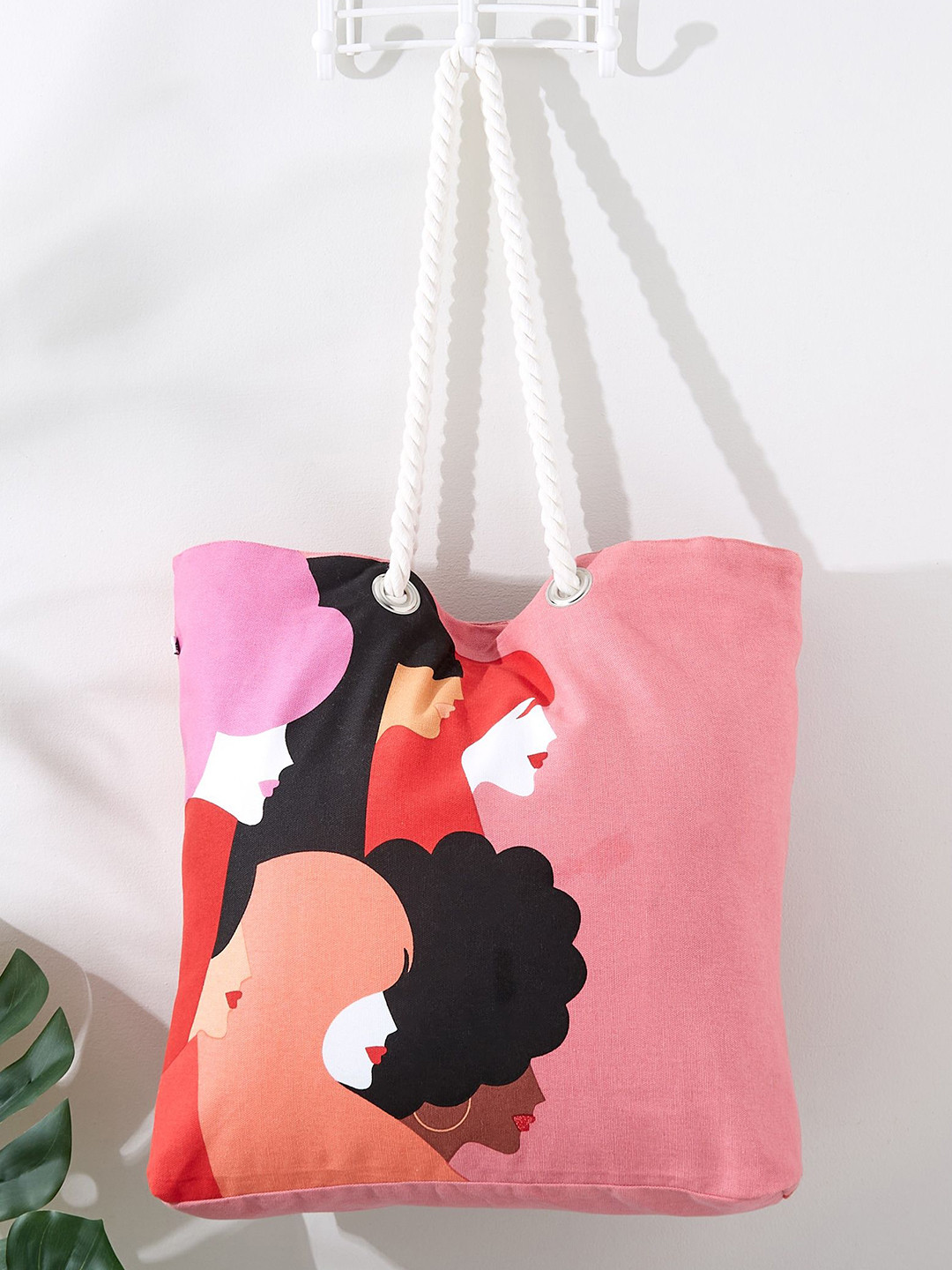 Home Centre Unisex Printed Shopper Tote Bag With Bow Detail