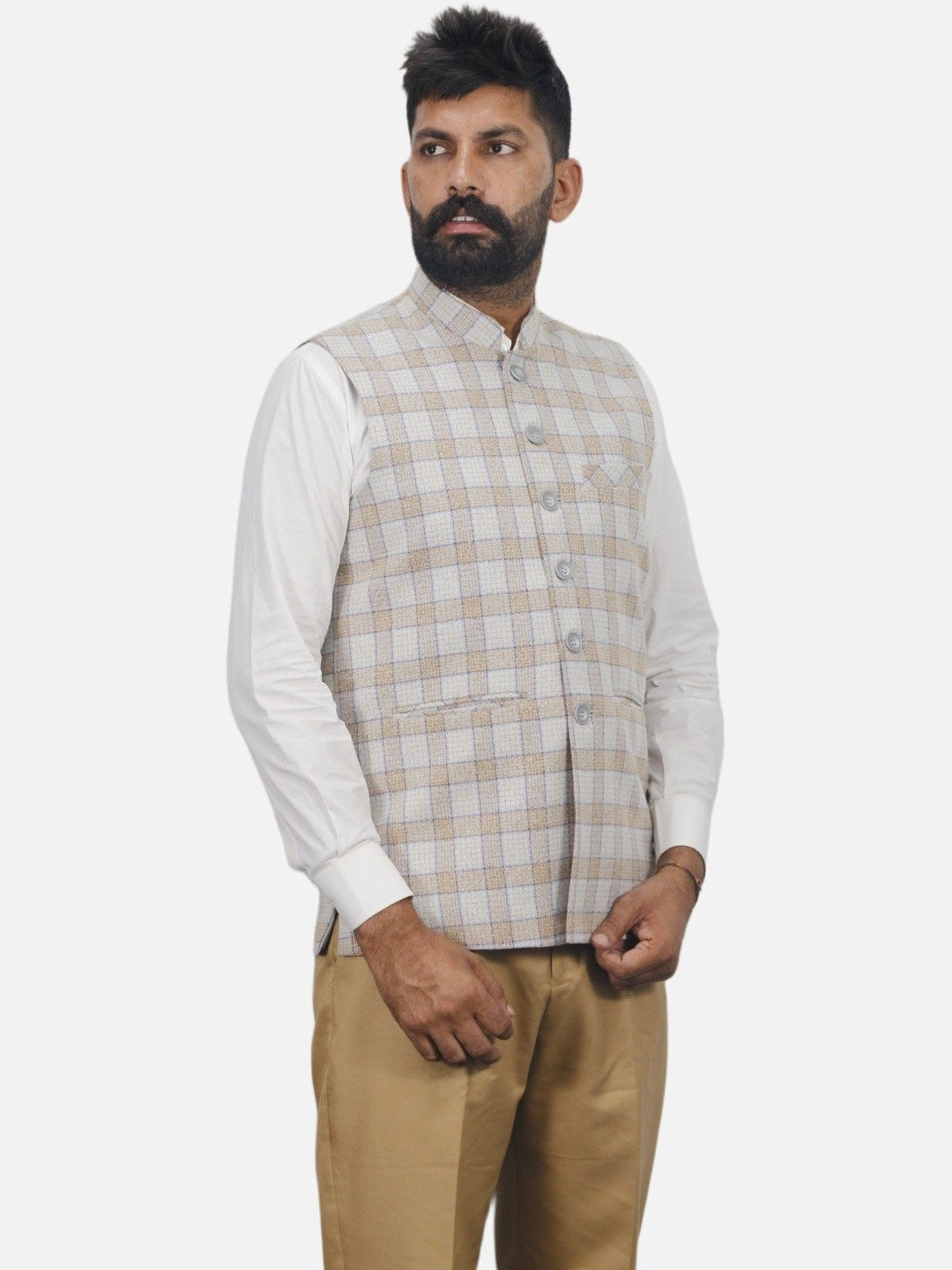 GARGIAN Master Cut Men Cream Wool Jackets