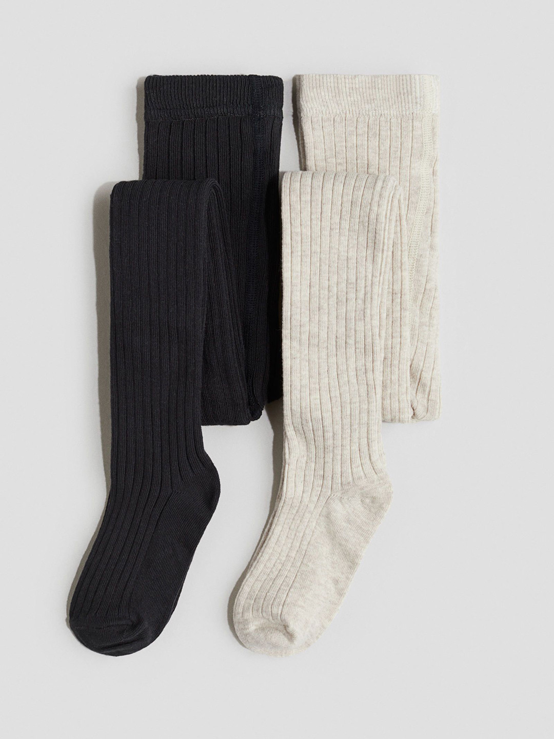 H&M Girls Pack Of 2 Ribbed Knit Tights