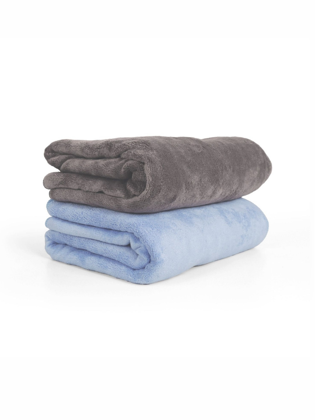 U & U Unique Utilities Blue & Grey 2 Pieces 400 GSM Bath Towel