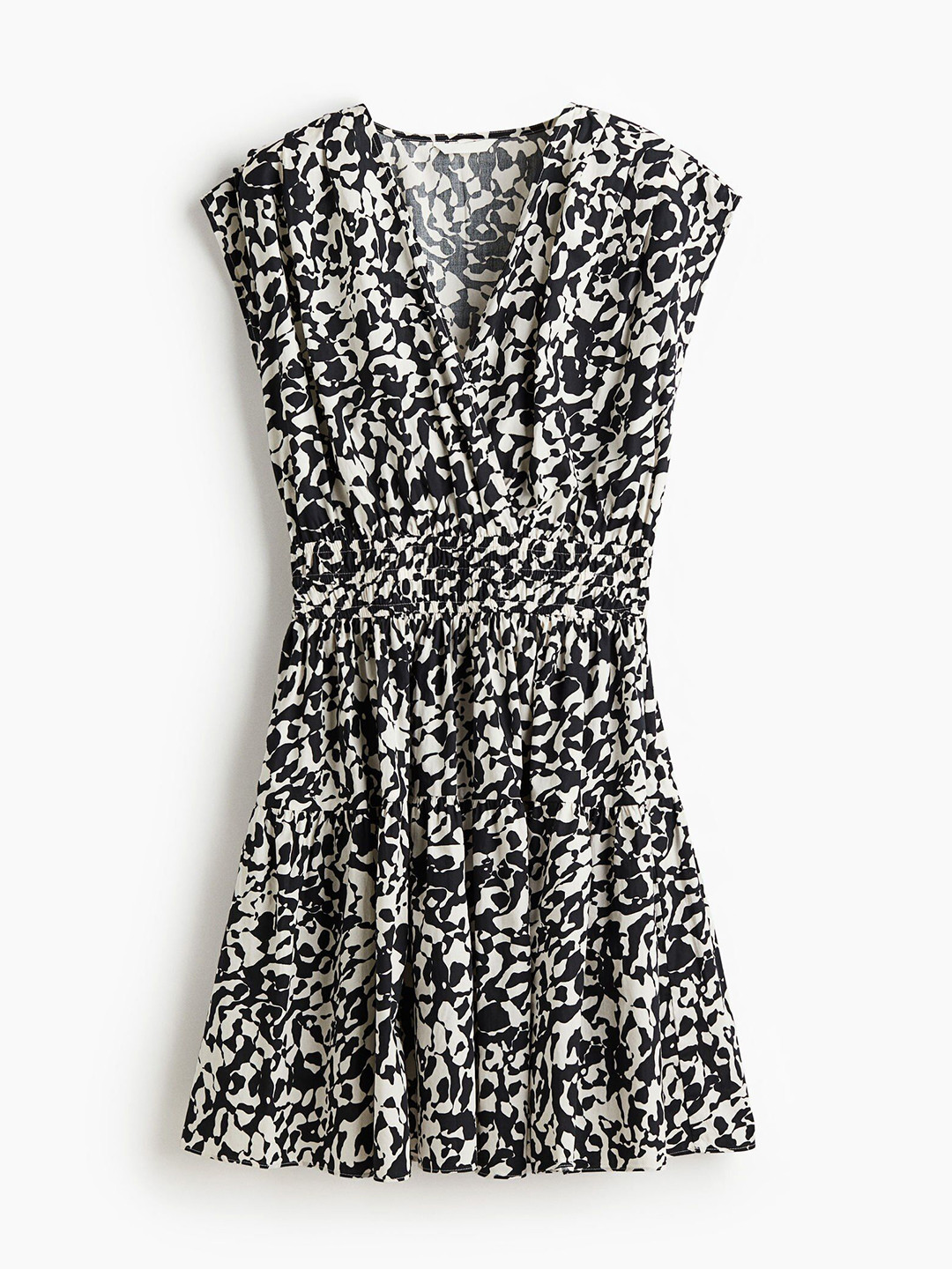 H&M Women Black & White Printed Cotton Dress