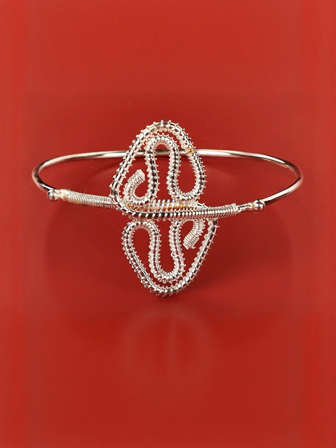 Exotic India Women Adjustable Curvaceous Triangle Design Cuff Bracelet