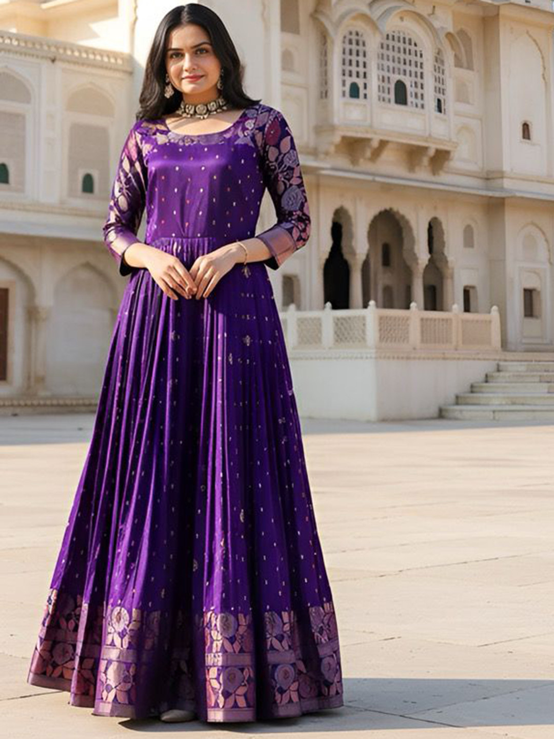 KALANANDI Women Woven Ethnic Silk Dress