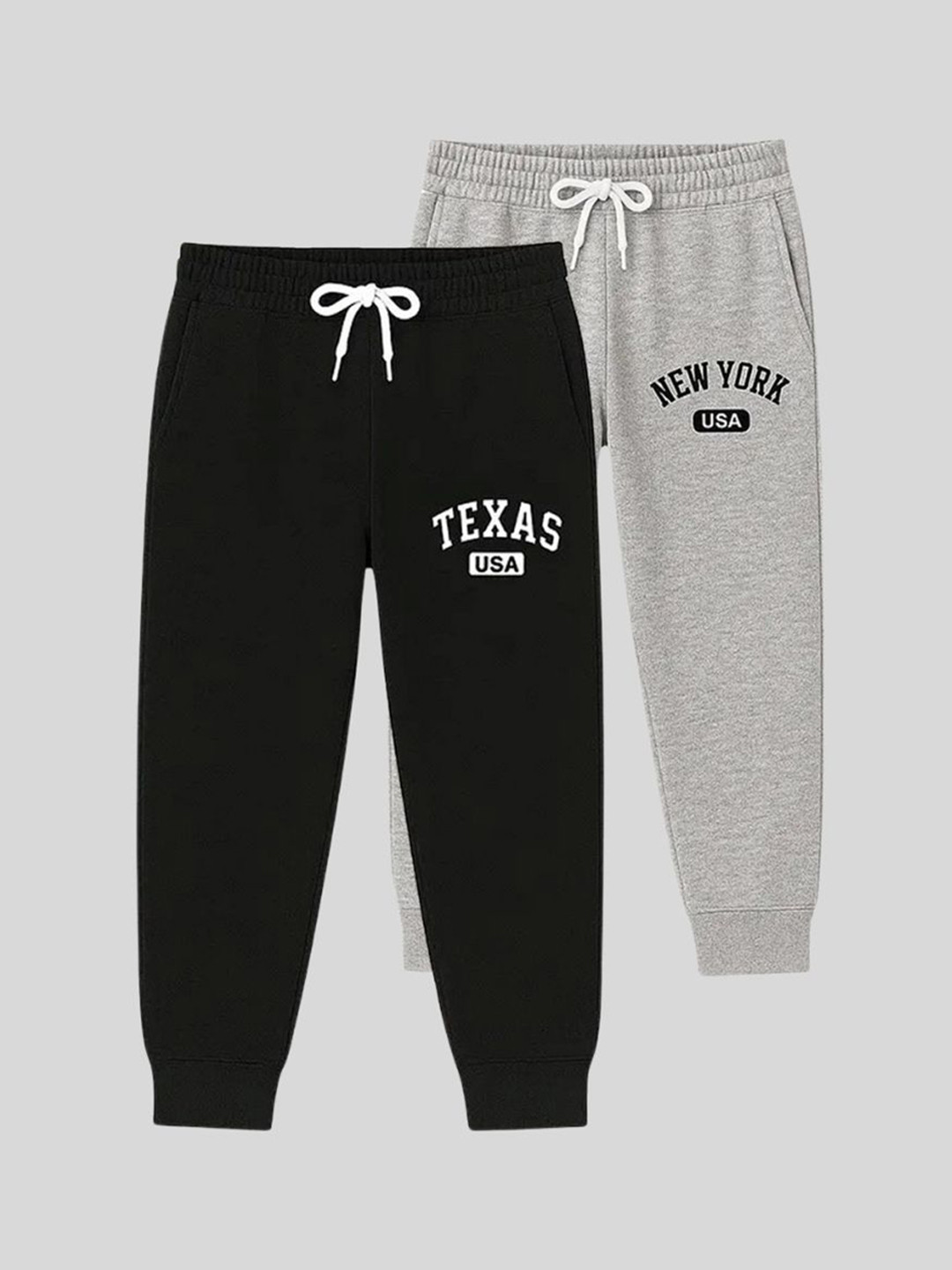 ATLANS Boys Pack Of 2 Printed Mid-Rise Cotton Track Pants