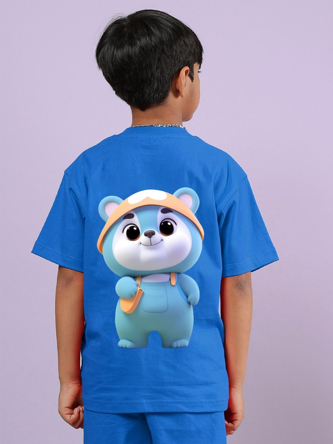 WEARDUDS Infant Kids Printed Drop-Shoulder Sleeves Pure Cotton Relaxed Fit Tshirt