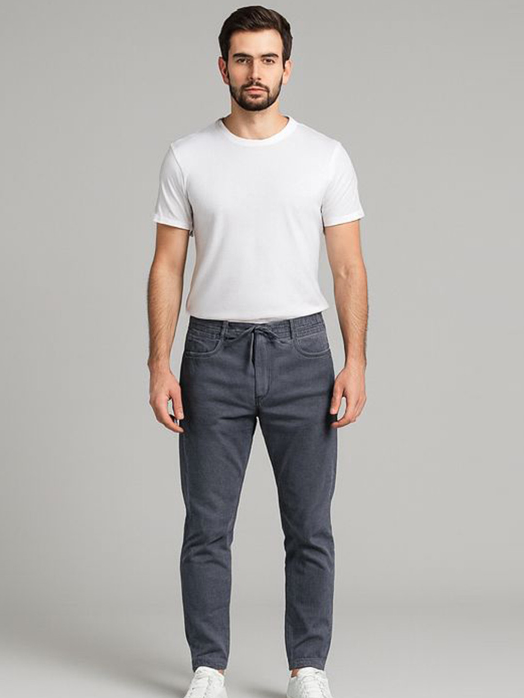 HIRRUX Men Mid Rise Denim Cotton Track Pants