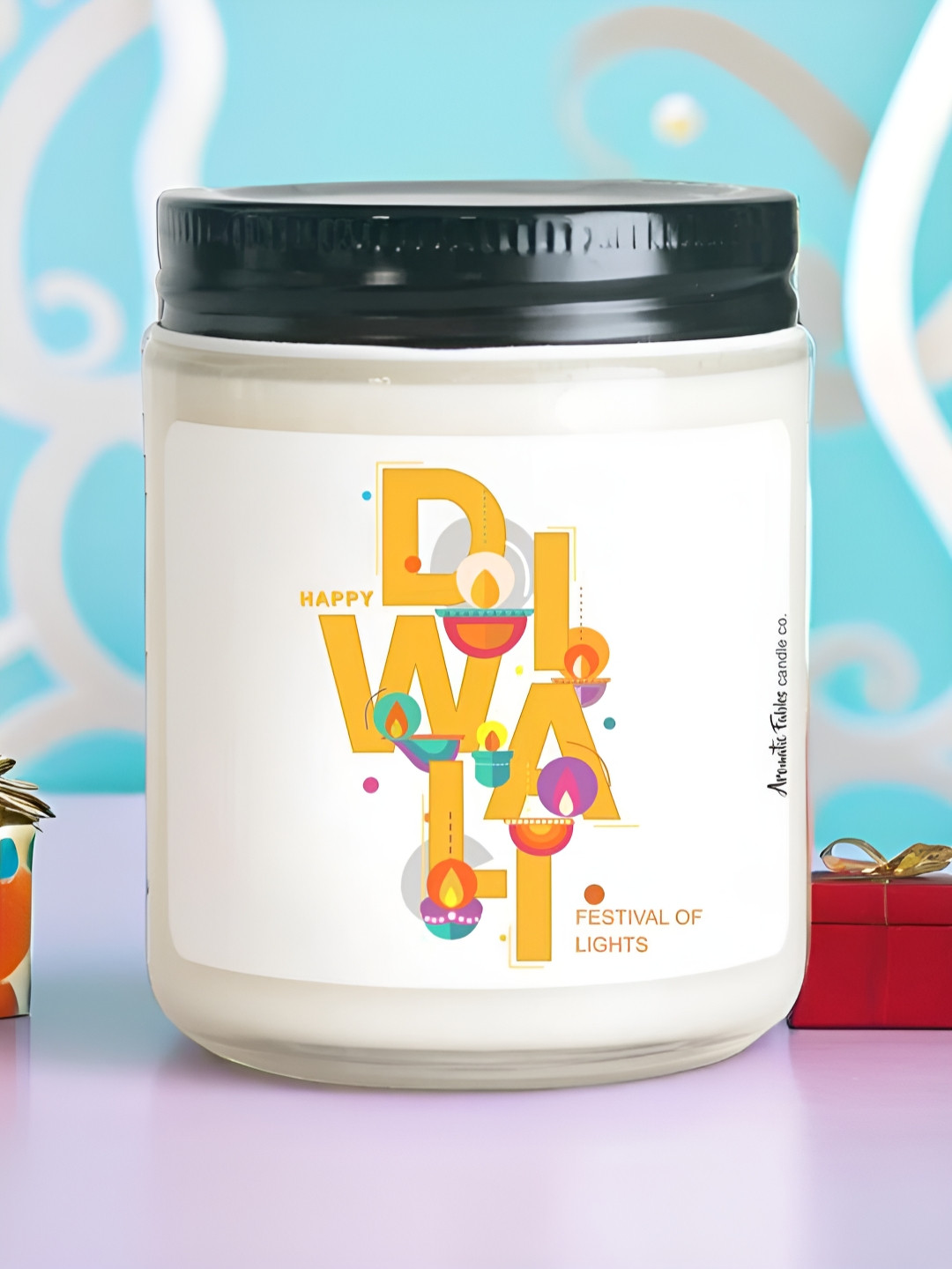 Aromatic Fables White & Yellow Citrus Scented Jar Candle