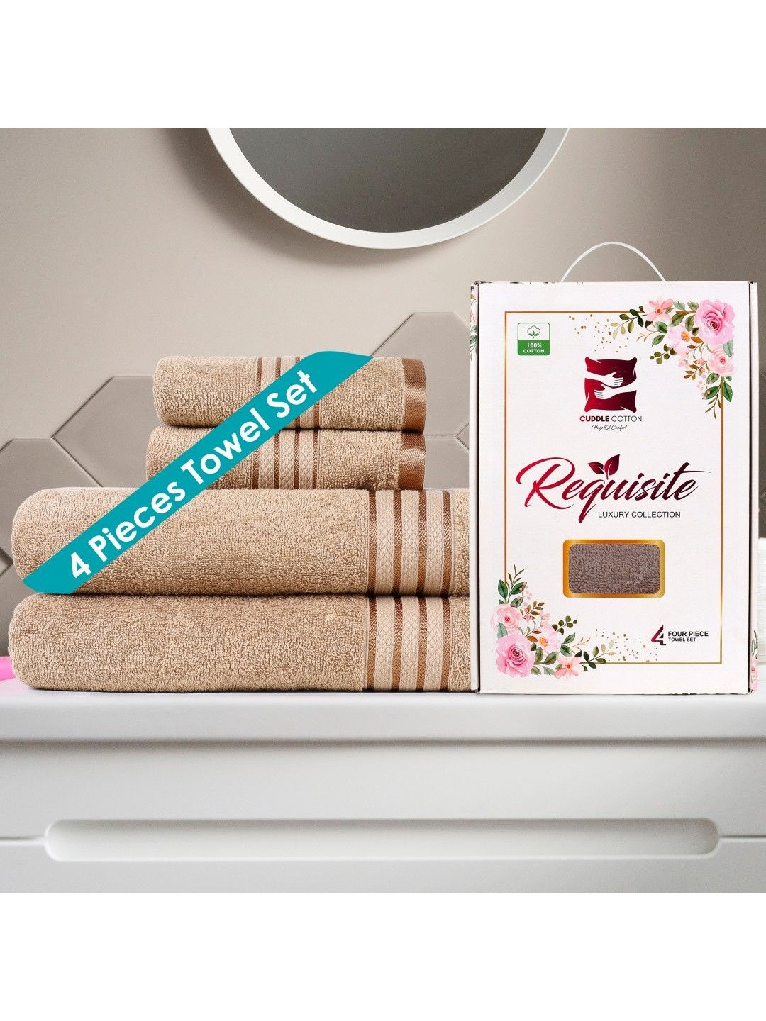 Cuddle cotton Pack Of 4 Cotton Towel