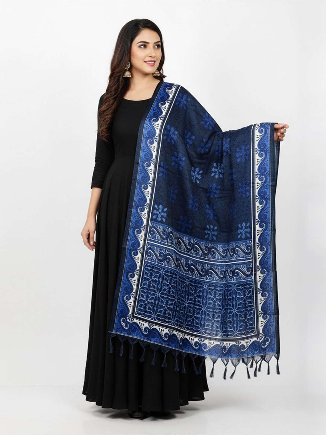 Traditions Bazaar Ethnic Motifs Batik Printed Art Silk Dupatta