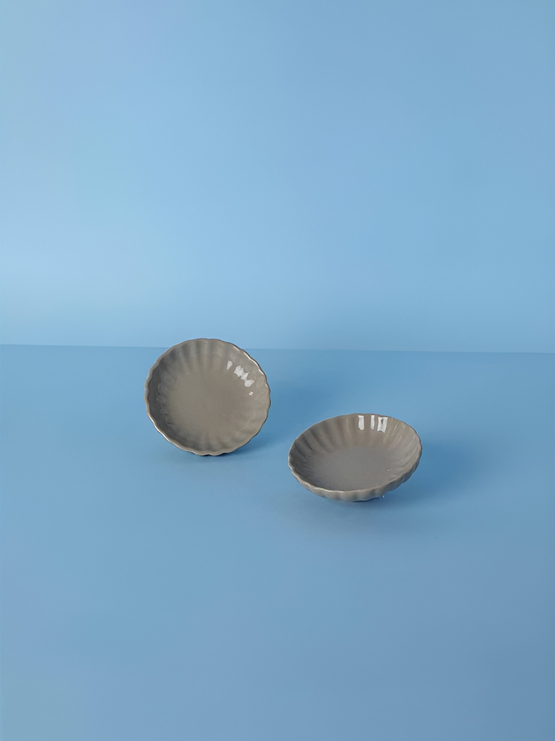 FREEDOM TREE Color Pop Grey 2 Pieces Ceramic Glossy Plates