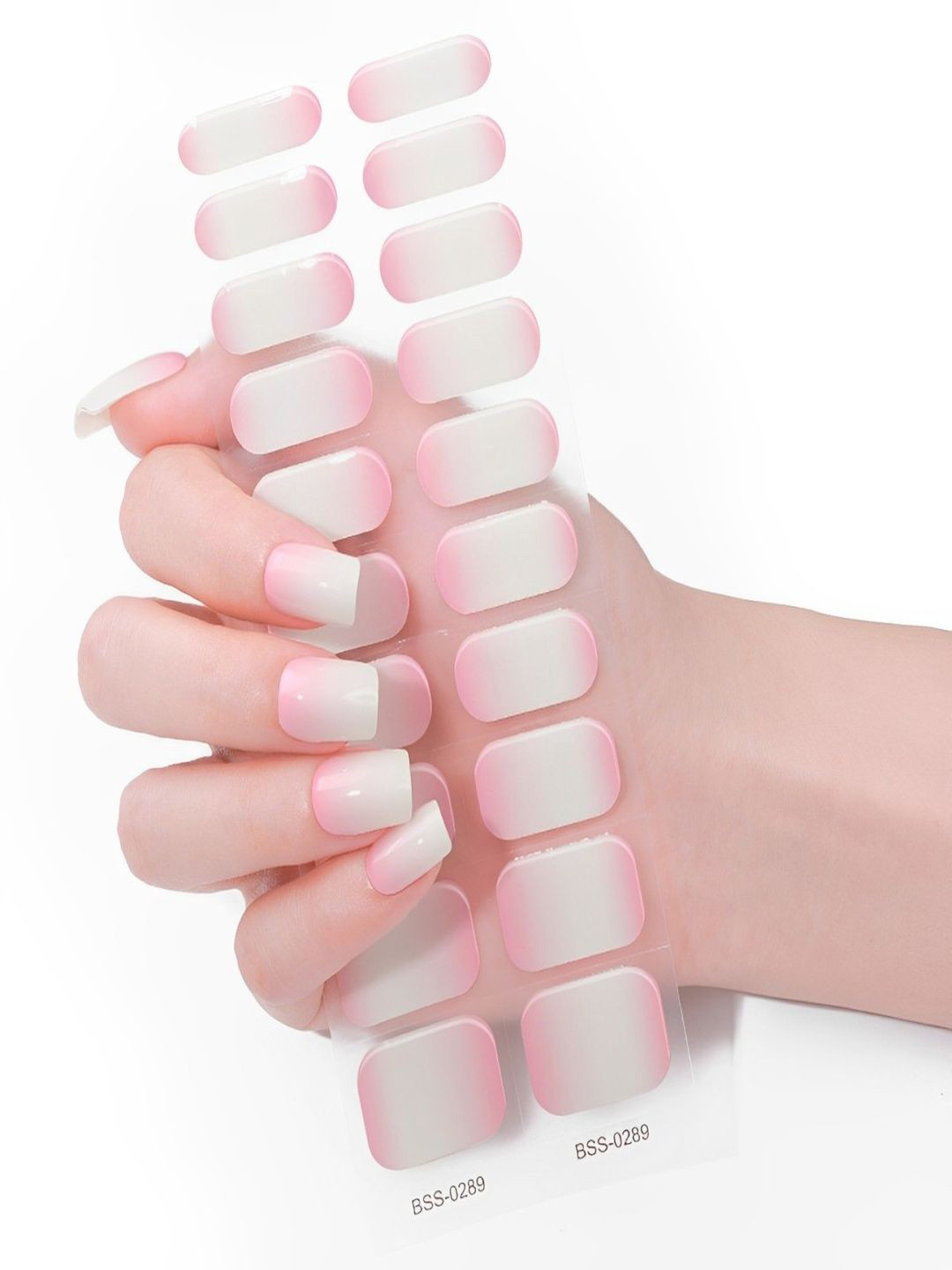 TLISMI Set Of 20 Self Adhesive Semi Cured Nail Gel Strips - Rosy Milk