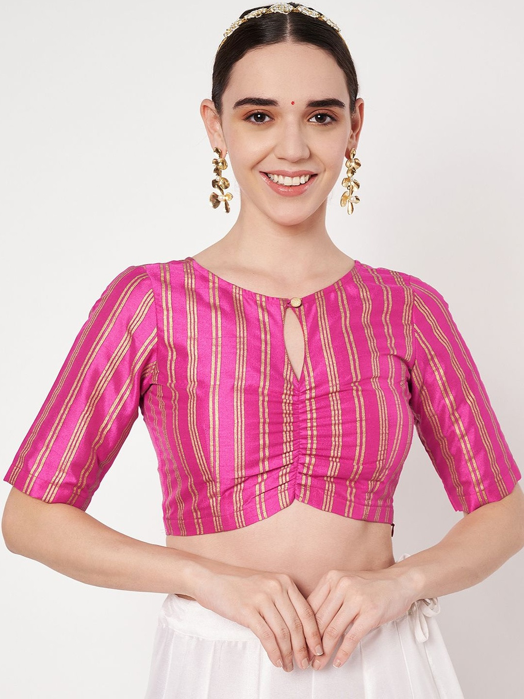 studio rasa Chroma Striped Printed Readymade Blouse