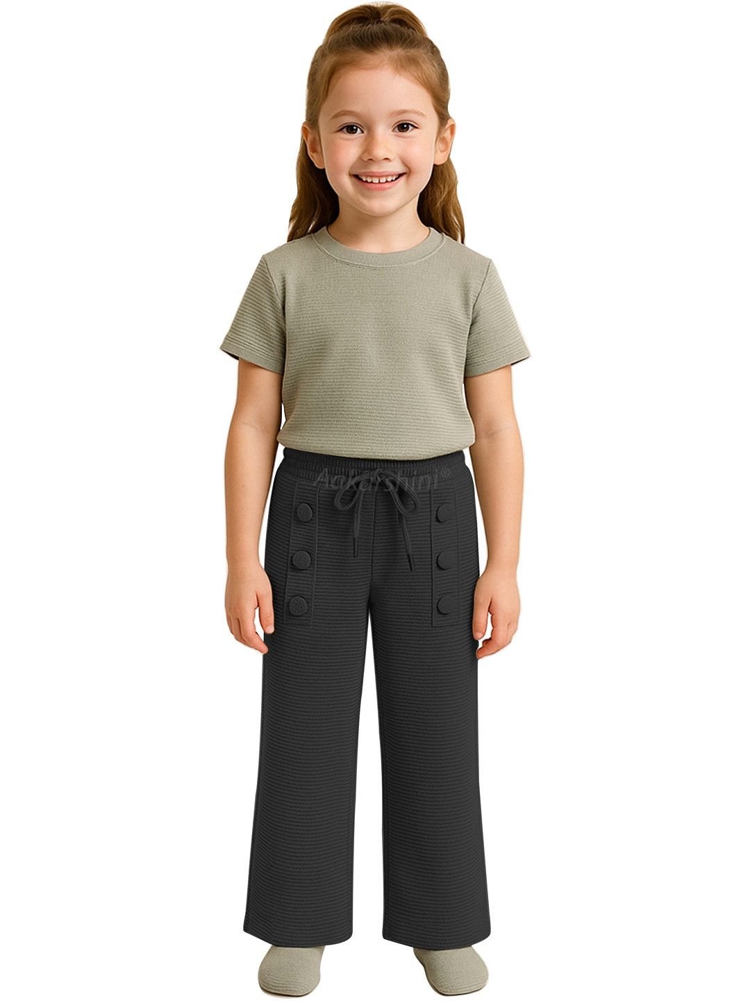 Aakarshini Girls Cotton Casual Sports Lower With Elastic Drawstring Waist Track Pants