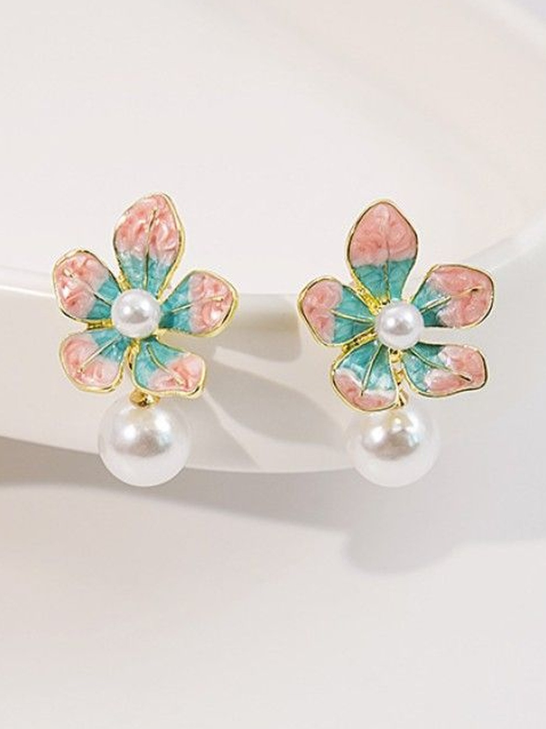 Pearls Flower Korean Earrings