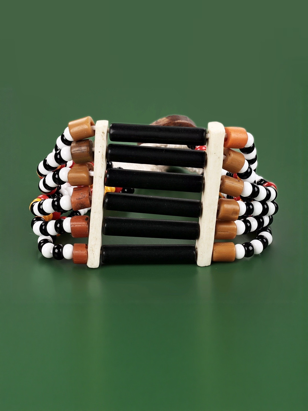 Exotic India Women Wood Tribal Artificial Beaded Bracelet