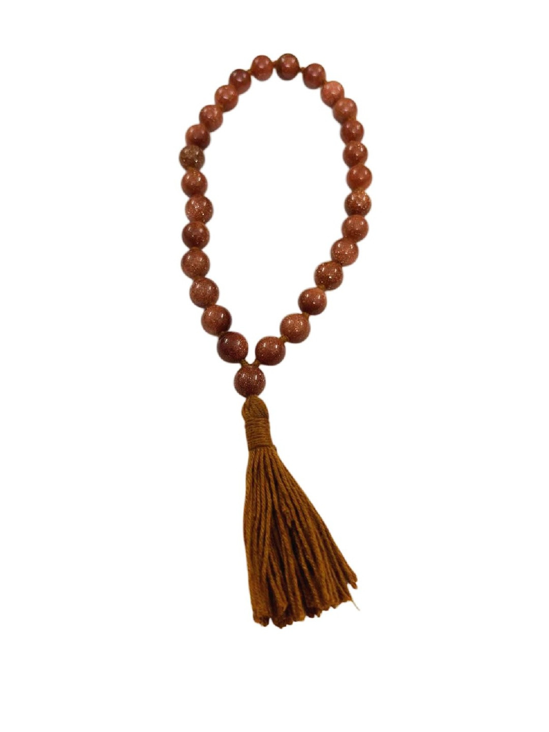 numeroastro Unisex Brown Handcrafted Sun Stone Beaded Metal Chain