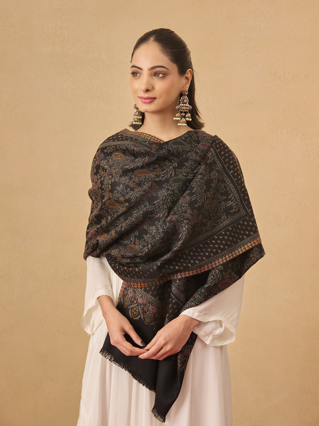 Pashmoda Women Paisley Harmony Kaani Woolen Stole