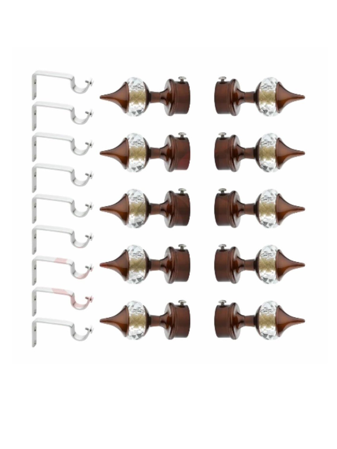 GLOXY Aluminium Curtain Rod Finials and Brackets