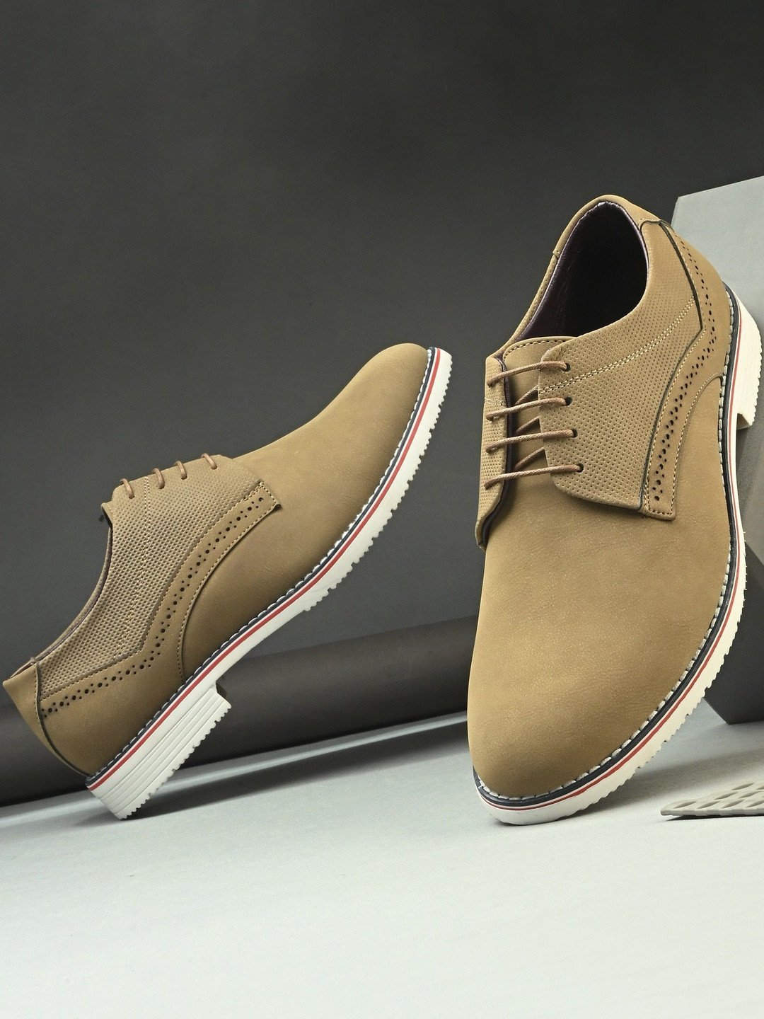 Roadster Men Olive Green Synthetic Leather With TPR Sole Semi Formal Shoes