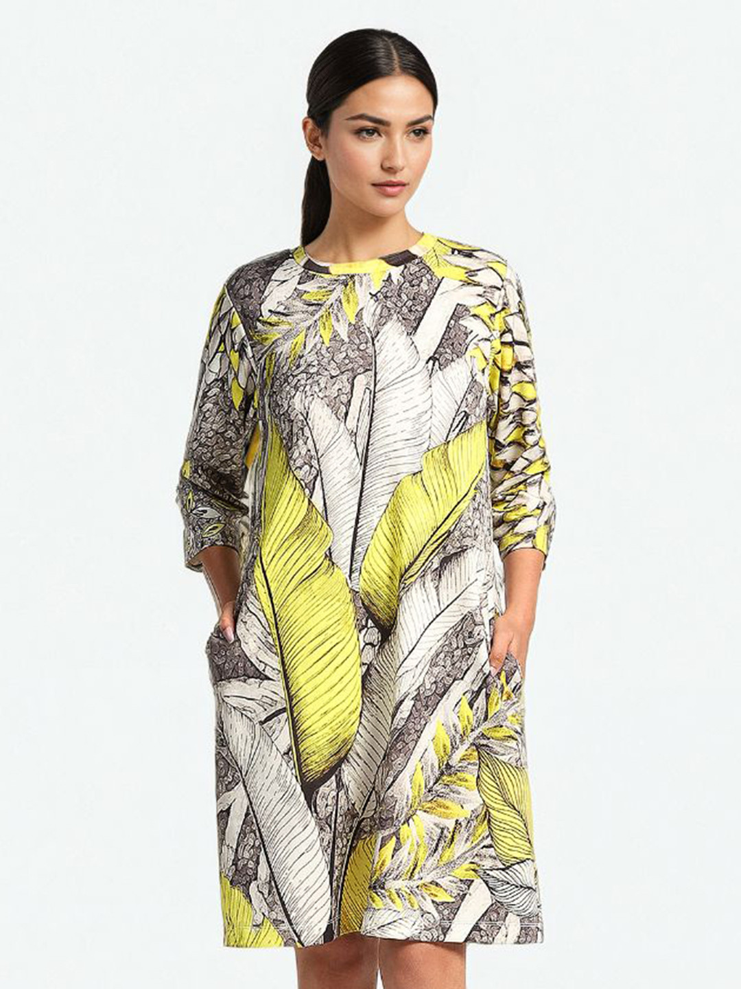Satya Paul Abstract Printed Knee Length Shift Dress