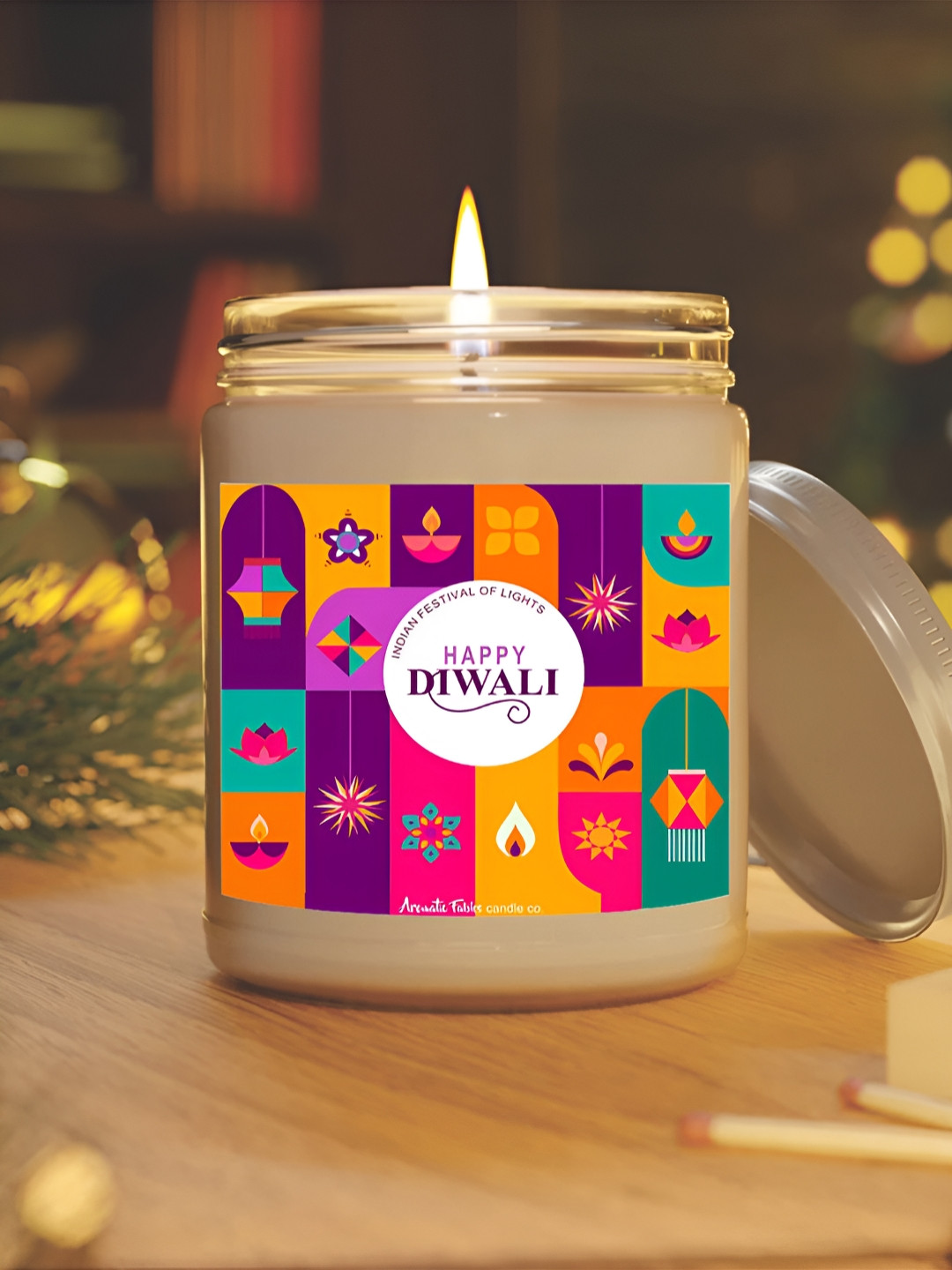 Aromatic Fables White & Purple Vanilla Scented Jar Candle