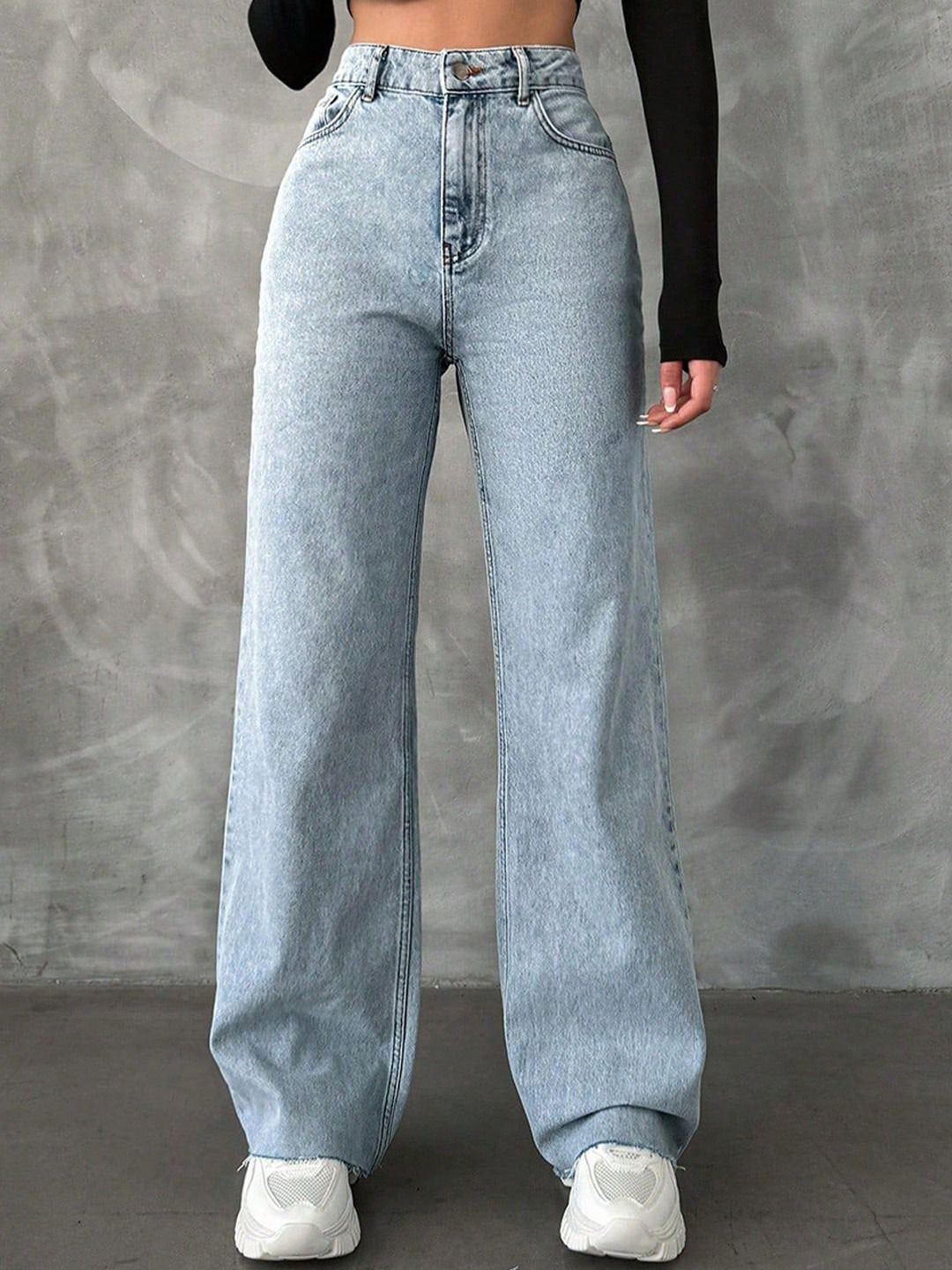 VBEAUTI Women Jean Straight Fit High-Rise Light Fade Stretchable Jeans