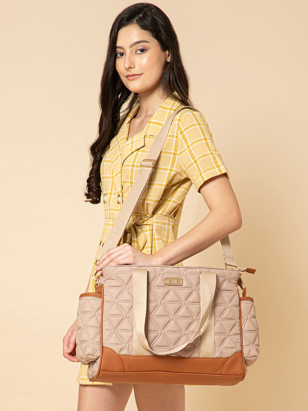 MOMLyf Women Kynah Quilted Diaper Shoulder Bag