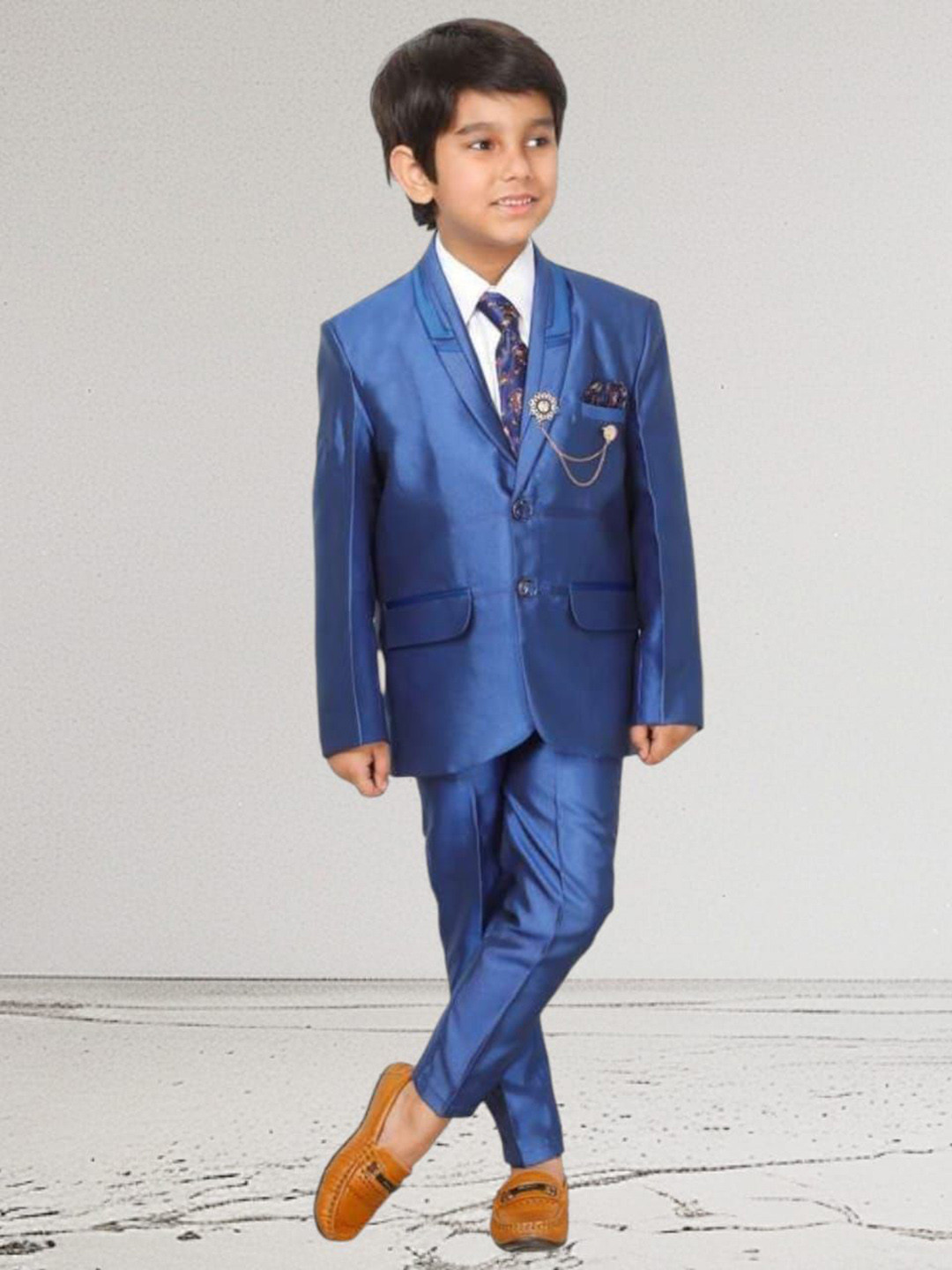 BAESD Notched Lapel Single-Breasted Five Pieces Suit