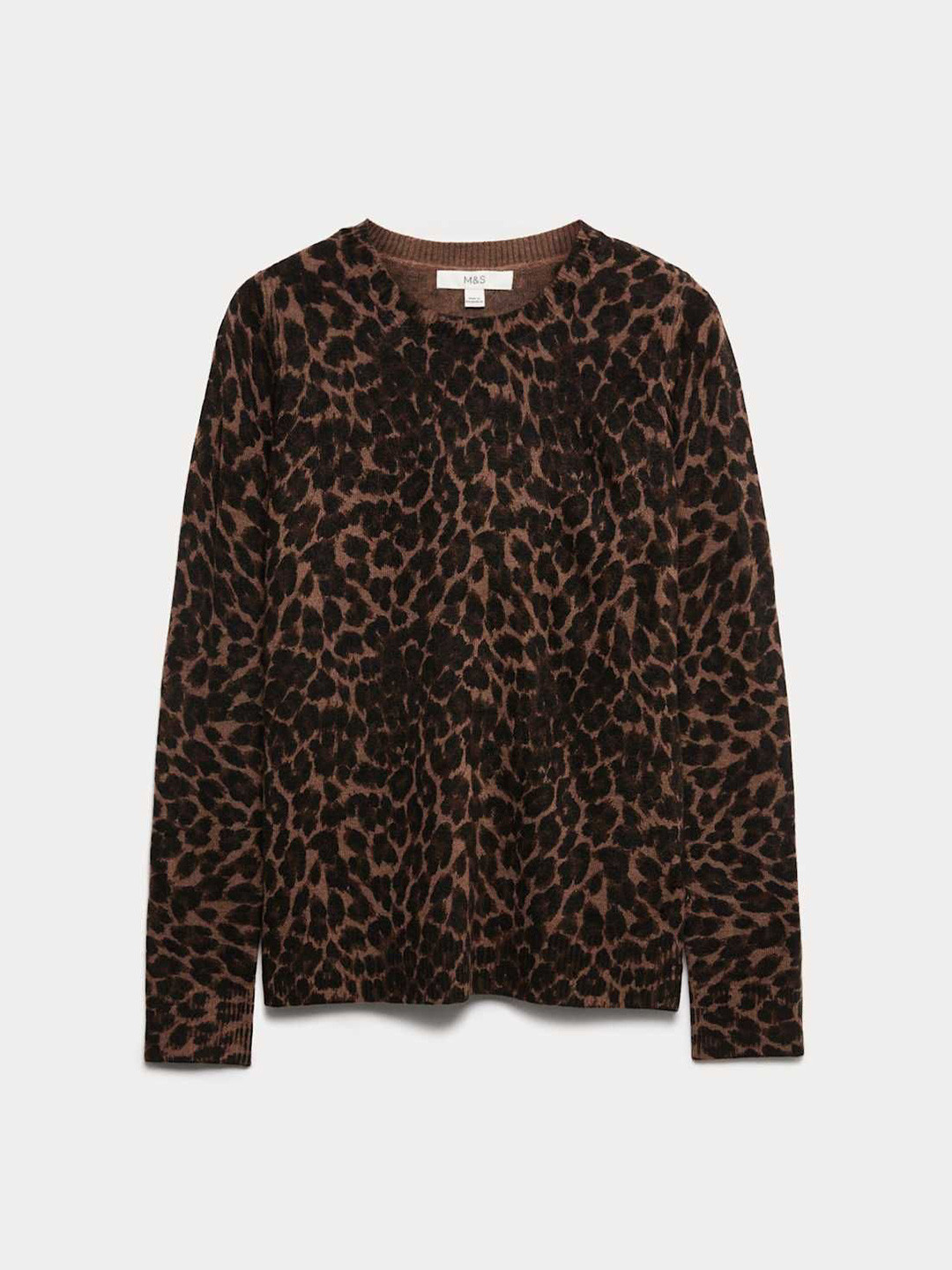 Marks & Spencer Women Animal Print Crew Neck Jumper