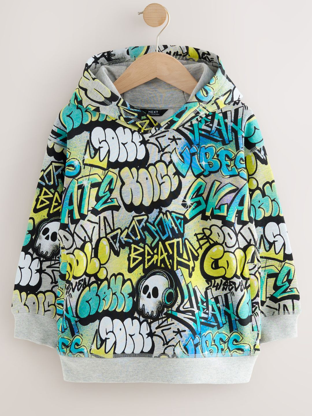 NEXT Boys Typographic Printed Hooded Sweatshirt