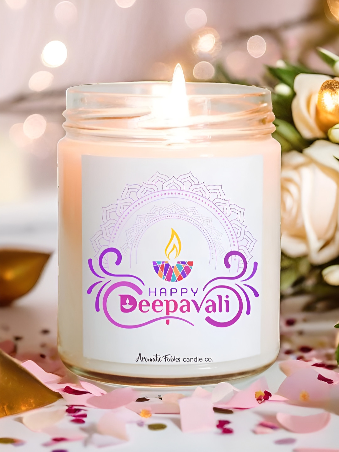 Aromatic Fables White & Purple Ocean Breeze Scented Jar Candle