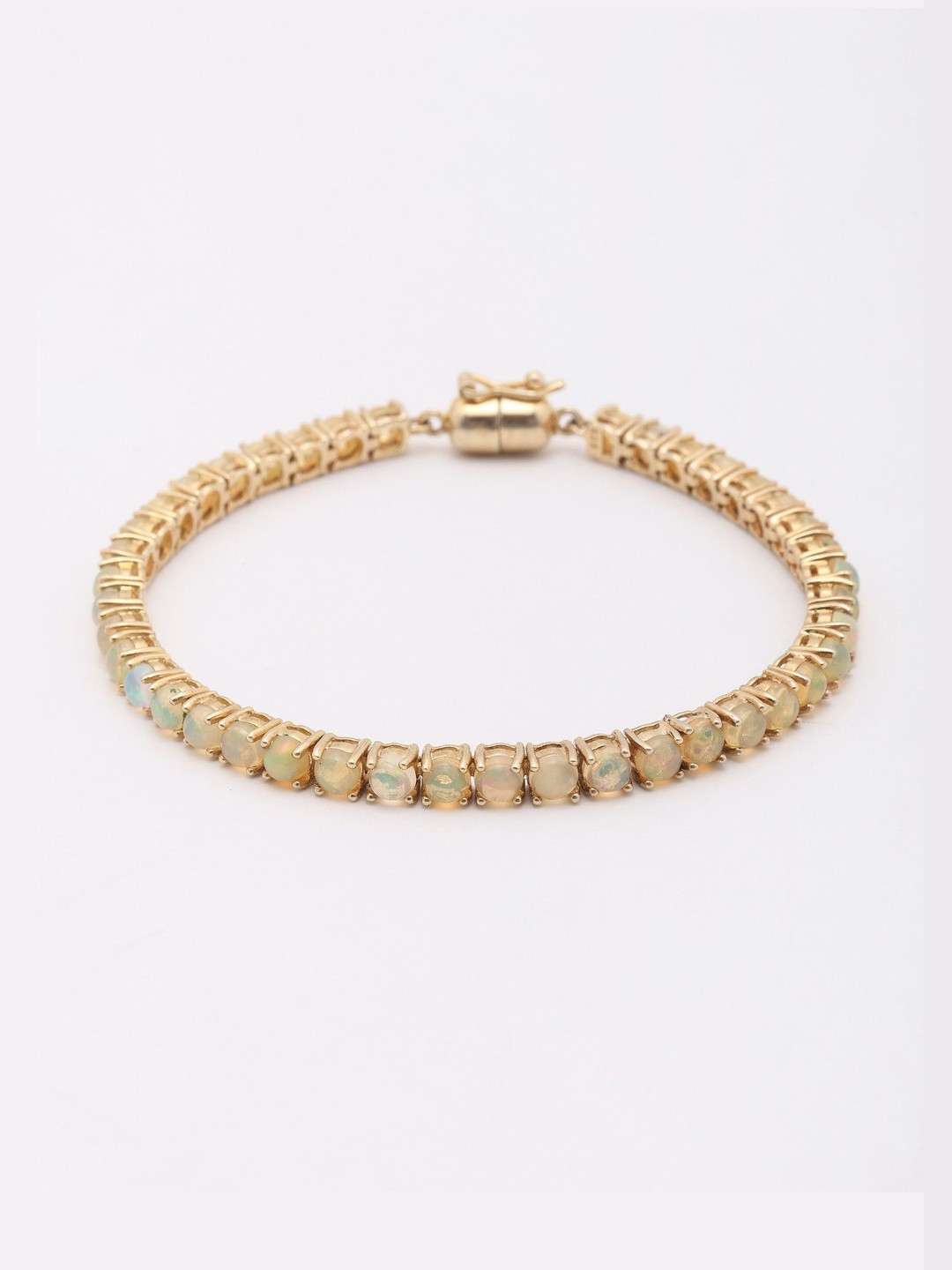 Exotic India Women Sterling Silver Opal Wraparound Bracelet