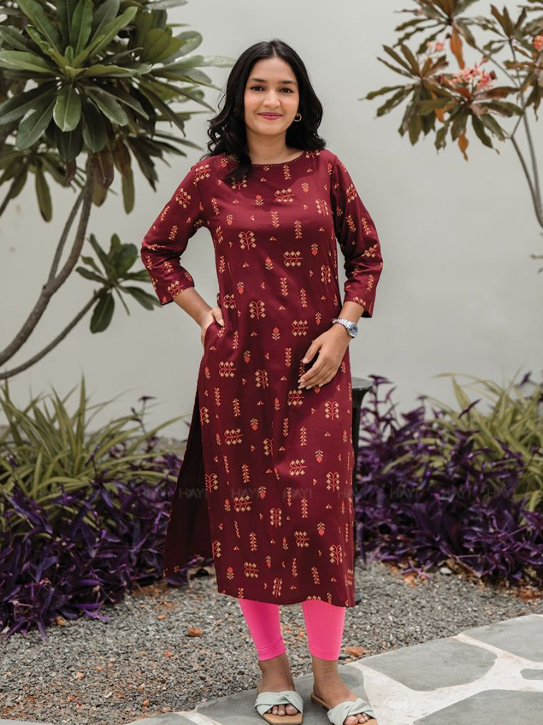 HAY Women Woven Design Printed Kurta