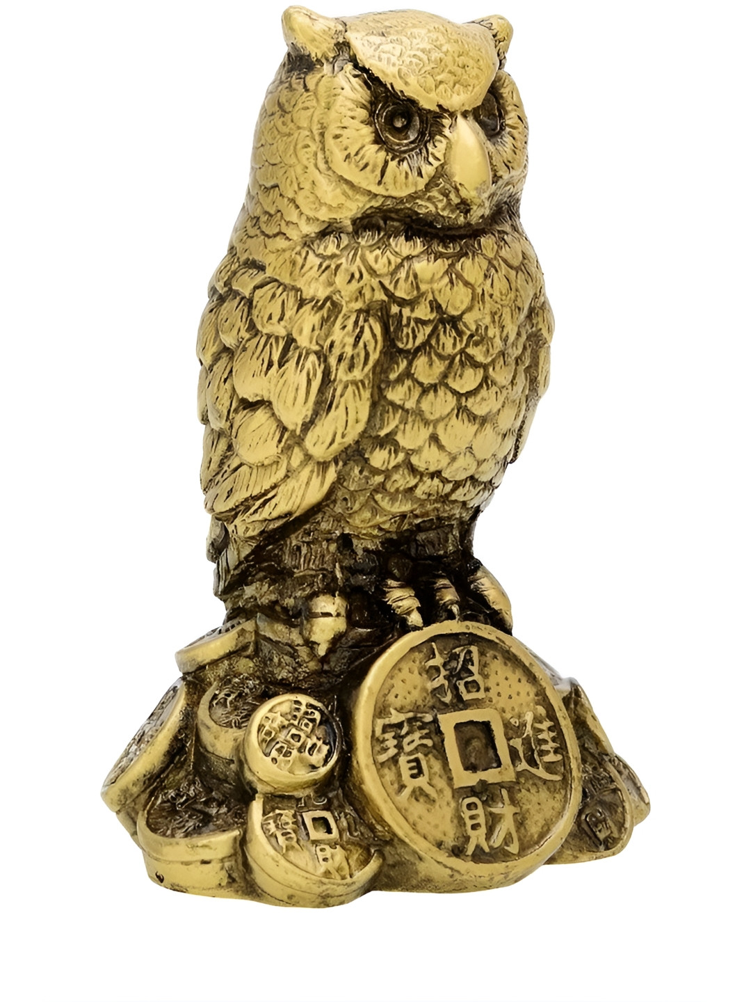 VASTU ART Brown Owl Standing on a Pile Figurine Showpiece